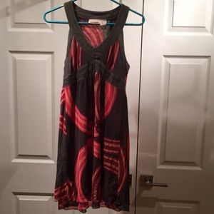 Gray, peach and pink DKNY Jeans sundress